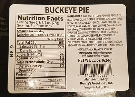 Kenny’s Great Pies Issues Allergy Alert On Undeclared Wheat In "Kenny’s Buckeye Pie"